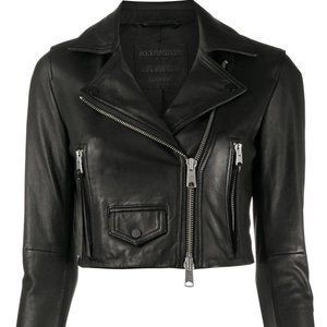 AllSaints Elora Shrunken Leather Jacket US4